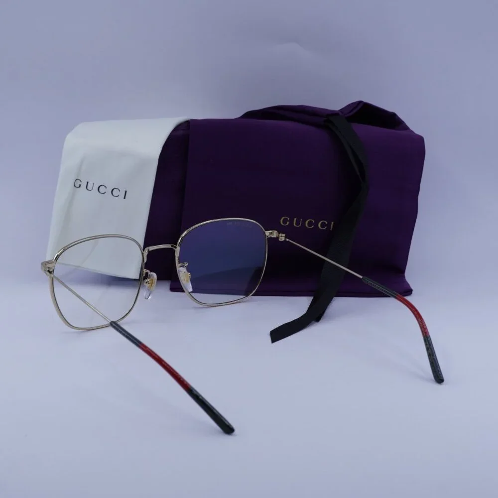Gucci GG0681S 001 Sunglasses Gold Square Frame, Clear Photochromic Lenses